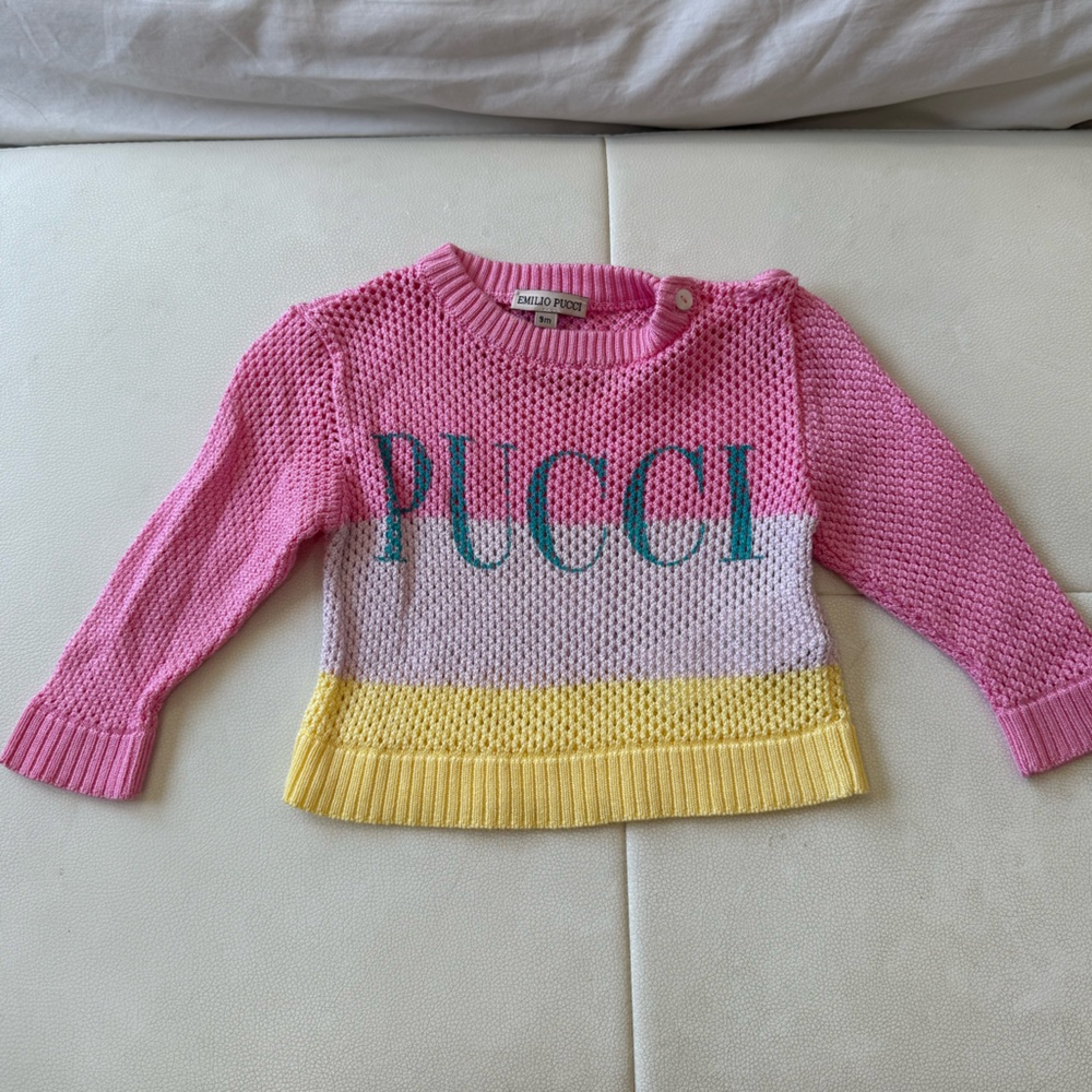 Emilio Pucci Pink and Yellow Kids Sweater